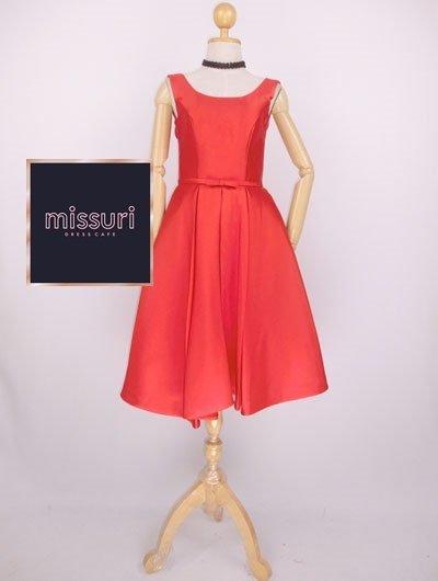 ชุดราตรีสั้นคลุมเข้าผ้าไหมอิตาลีขอบพับเอวโบว์แขนกุดเว้าหลังลึก ติดโบว์