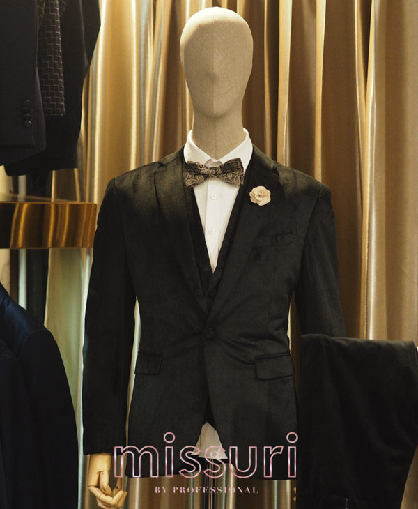 ชุดสูทไซส์คนอ้วน ผ้ากำมะหยี่แบบหนึ่งกระดุม สุทคนไซส์ใหญ่ ทรง Slim Fit เหมาะไปงานรับรางวัล งานกาล่าดินเนอร์